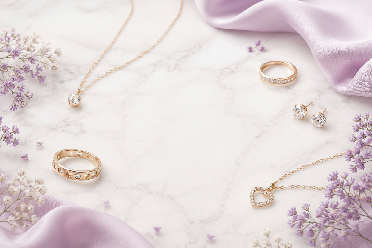 Hero Lunae estilo flat lay joias