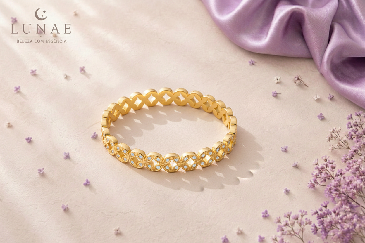 Pulseira floral no fundo Lunae