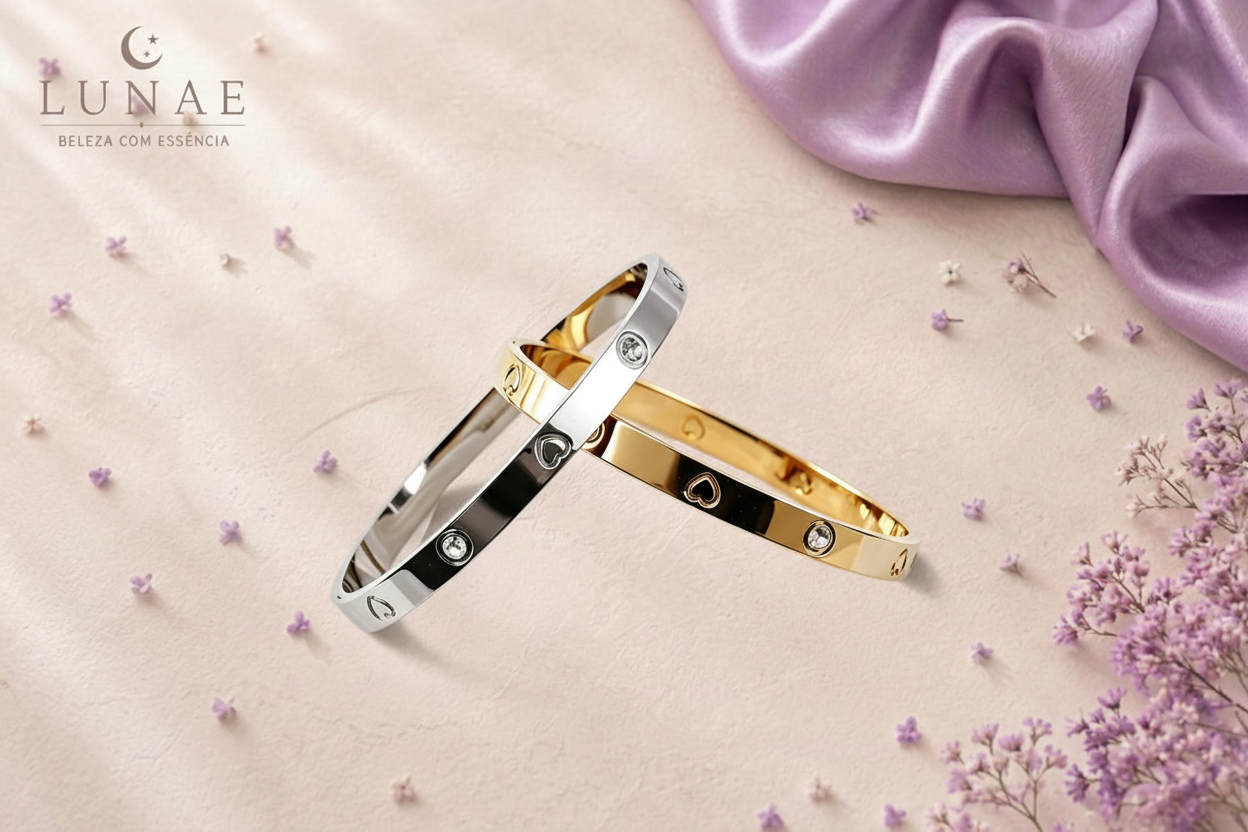 Pulseiras Lunae no fundo lavanda